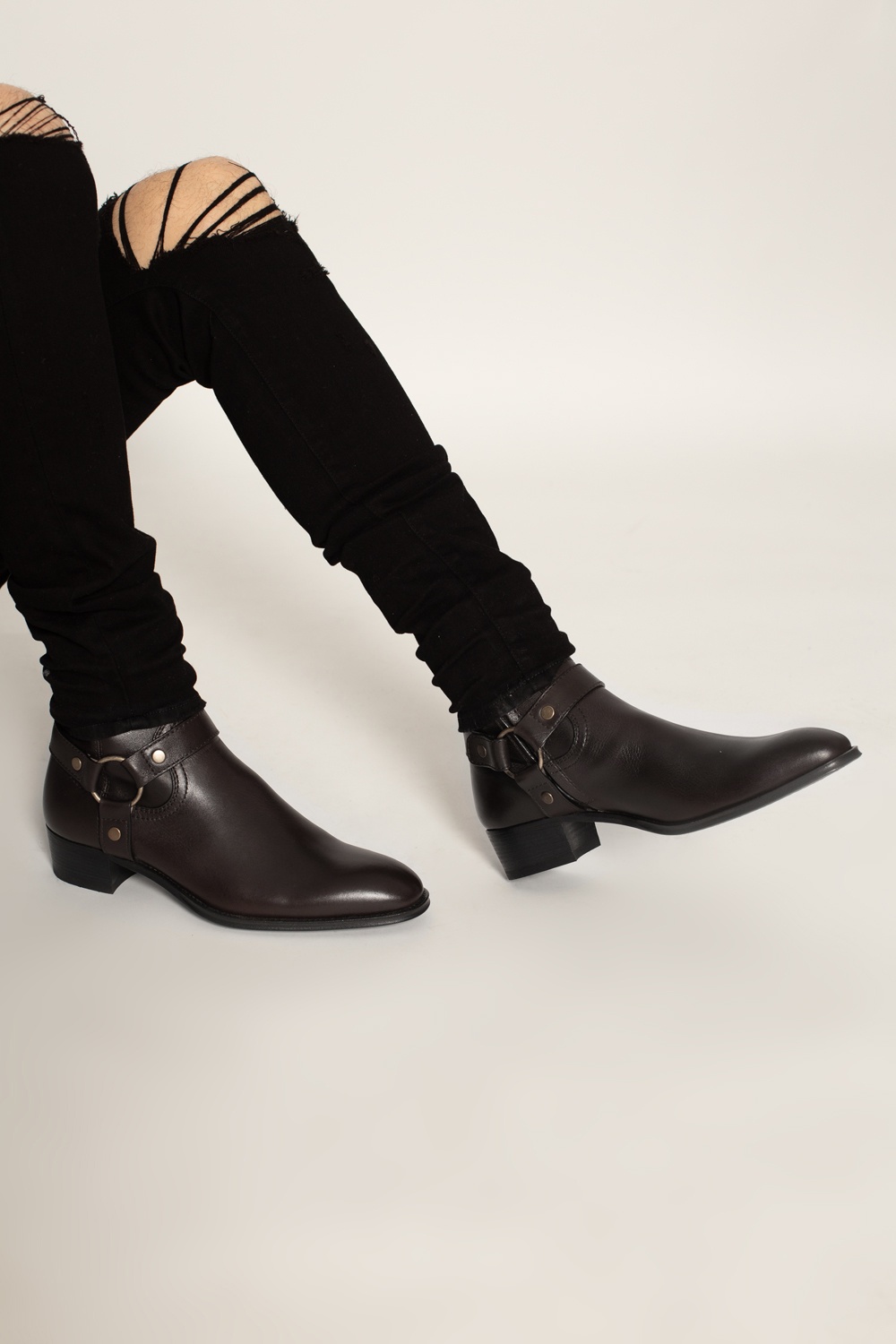 Saint Laurent 'Wyatt' harness boots | Men's Shoes | Vitkac